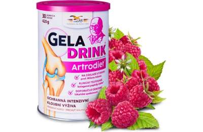 GELADRINK Artrodiet Malina - Комплексный состав для продление активной жизнедеятельности суставов, позвоночника и сосудов со вкусом малины, 420 г